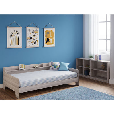 Rack Furniture Hamilton Twin Sized Loft Bed Frame with Storage Unit, Grey Wash