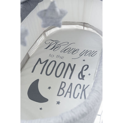 TruBliss Baby Sweetli Deluxe Bassinet Crib Sleeper with Mobile, Stonewash Gray - VMInnovations