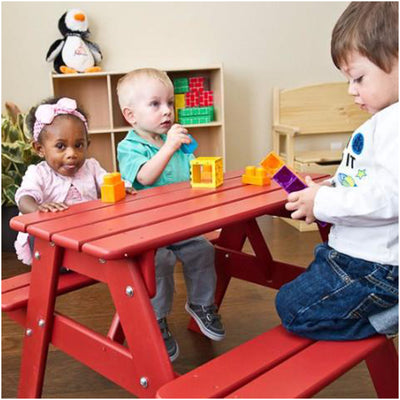 Little Colorado Wooden Toddler Picnic Table for Indoor and Outdoor Use, Natural