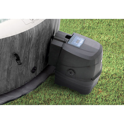 Intex Greywood Deluxe 4 Person Inflatable Hot Tub Bubble Jet Spa, Grey(Open Box) - VMInnovations
