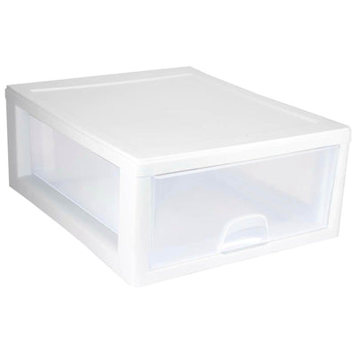 Sterilite 16 Qt Single Box Modular Stacking Storage Drawer Container (24 Pack)