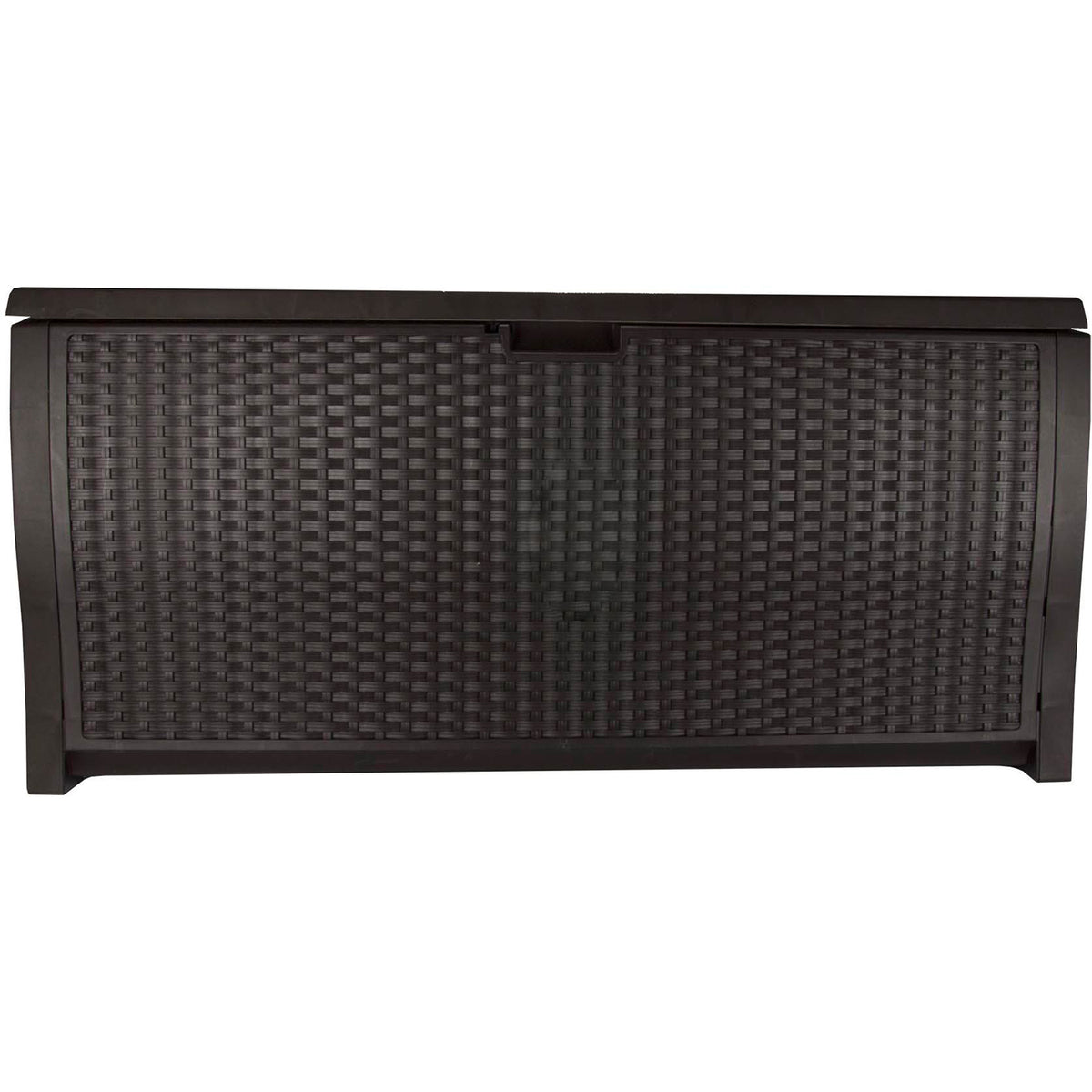Suncast 99 Gallon Deck Garden Garage Home Wicker Resin Pool Box-Mocha (Used)