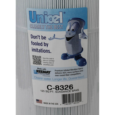 Unicel C-8326 Replacement 125 Sq Ft Hot Tub Spa Filter Cartridge, 199 Pleats - VMInnovations