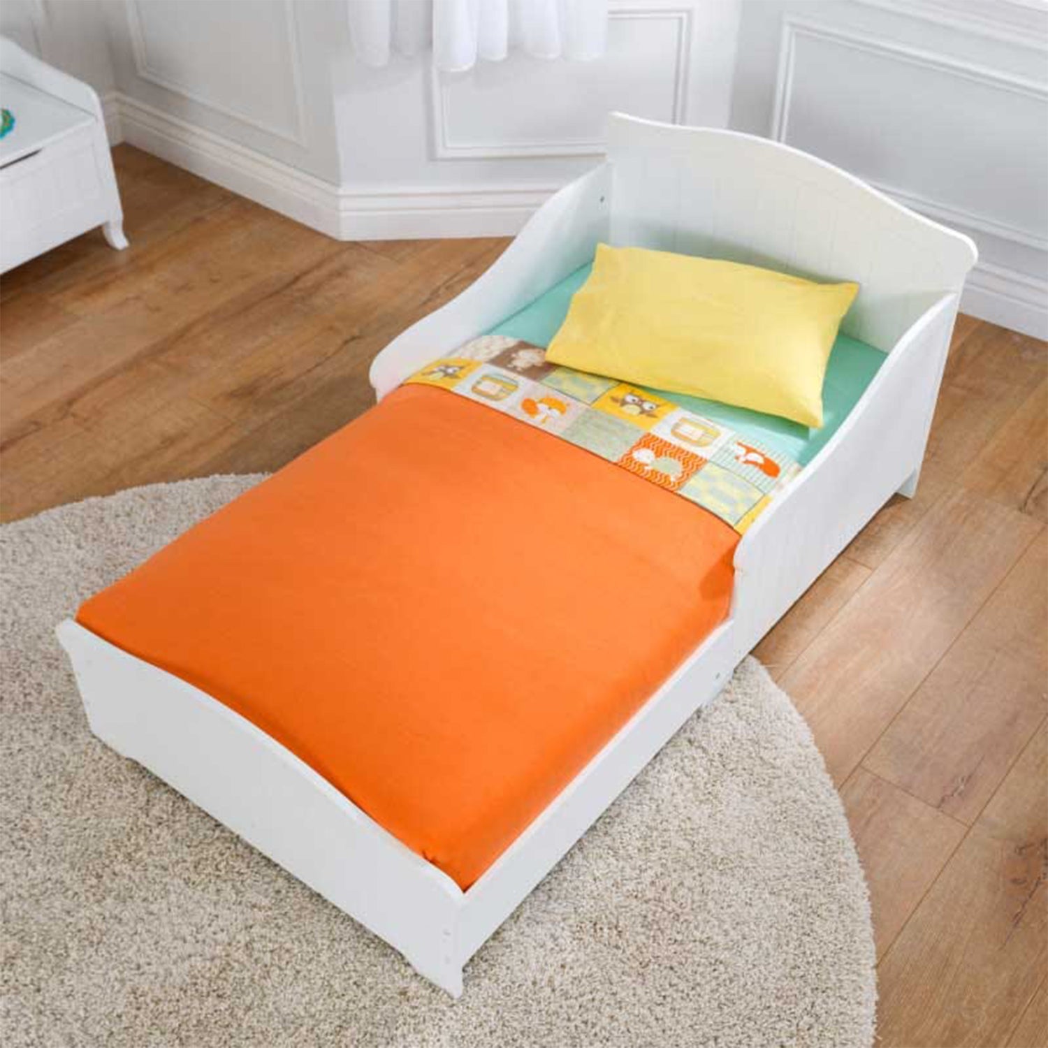 KidKraft Nantucket White Wood Baby/Toddler/Kids Transition Bed and Cot, White