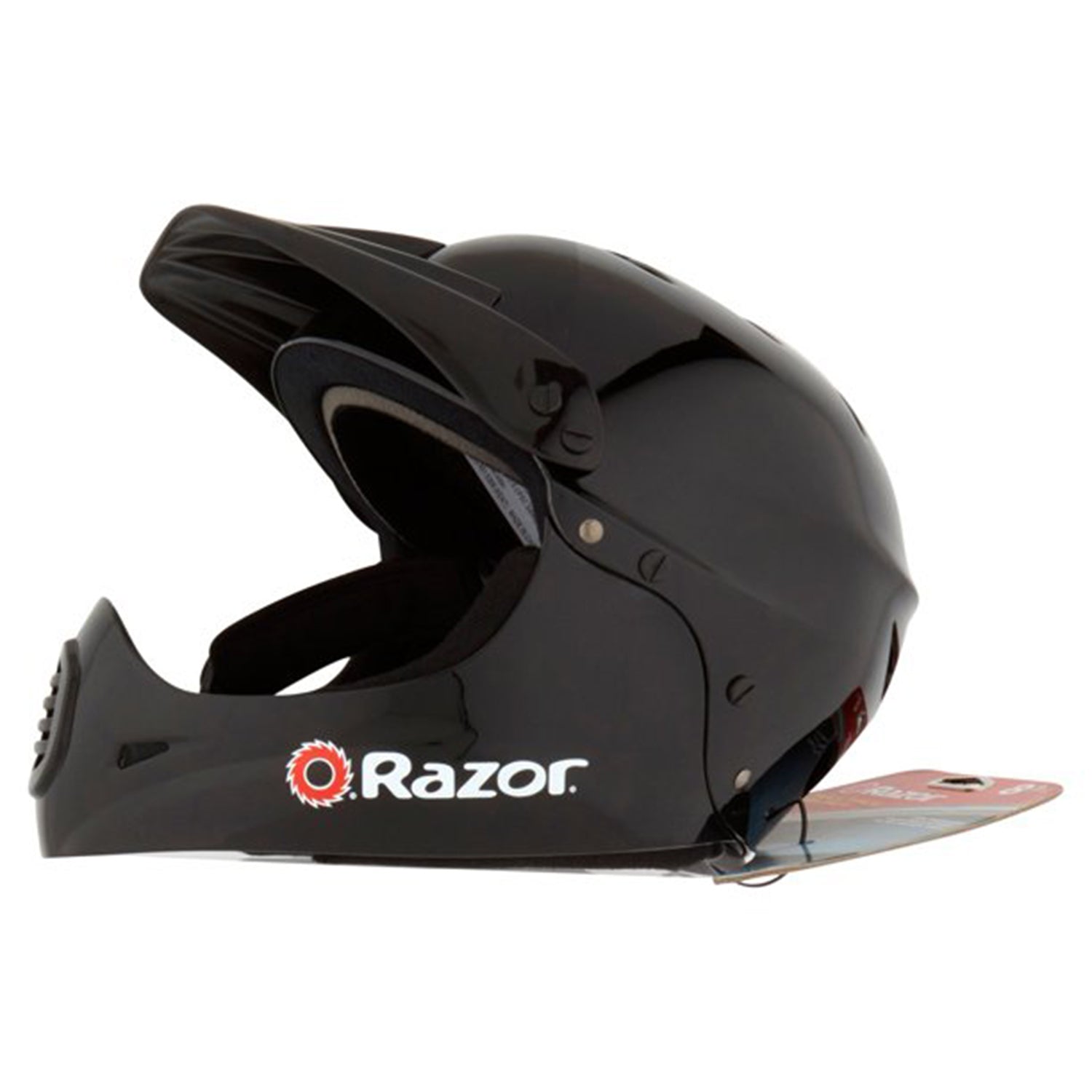 Razor Kids Youth Full Face Padded BMX Bike Bicycle Scooter Helmet, Glossy Black (Refurbished)