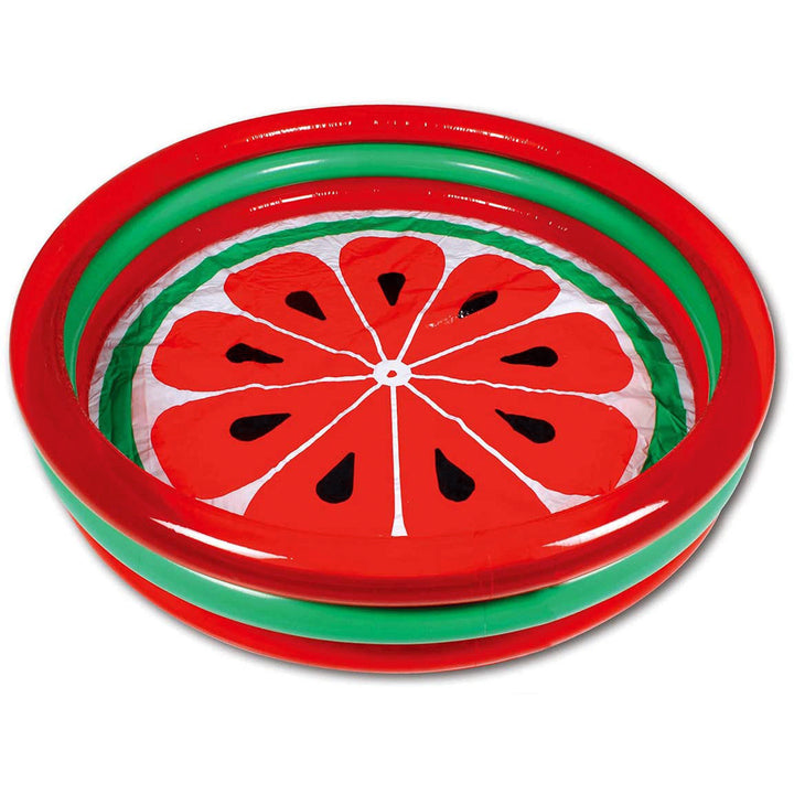Hoovy 59 Inch 53 Gallon 3 Ring Watermelon Inflatable Kiddie Pool Set (Open Box) - VMInnovations