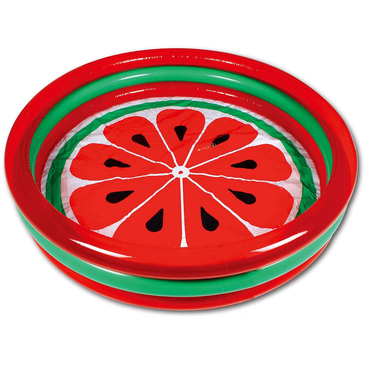 Hoovy 59 Inch 53 Gallon 3 Ring Watermelon Inflatable Kiddie Pool Set (Used)