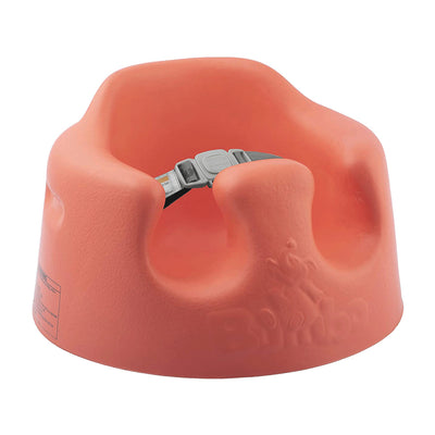 Bumbo Baby Infant Soft Foam Wide Floor Seat w/ Adjustable Harness, Living Coral (Refurbished)