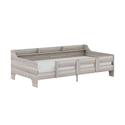Rack Furniture Hamilton Twin Sized Loft Bed Frame with Storage Unit, Grey Wash