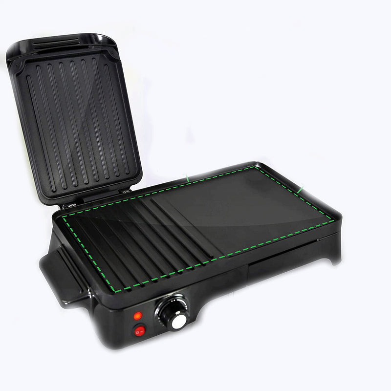 NutriChef Electric Griddle Crepe Hot Plate with Press Grill for Paninis (Used)