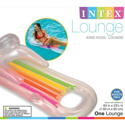 Intex King Kool Inflatable Swimming Pool Island Lounger with Headrest (8 Pack)
