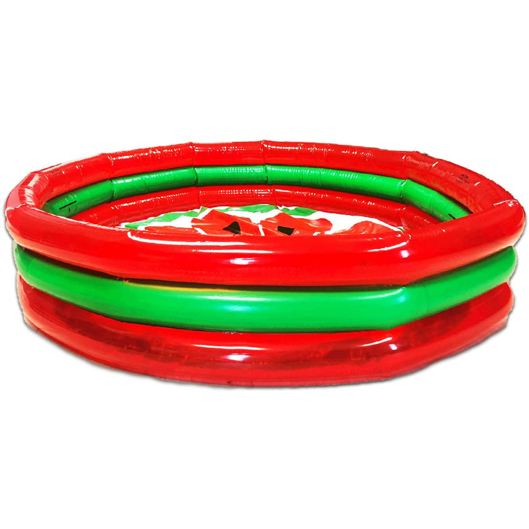 Hoovy 59 Inch 53 Gallon 3 Ring Watermelon Inflatable Kiddie Pool Set (Open Box) - VMInnovations