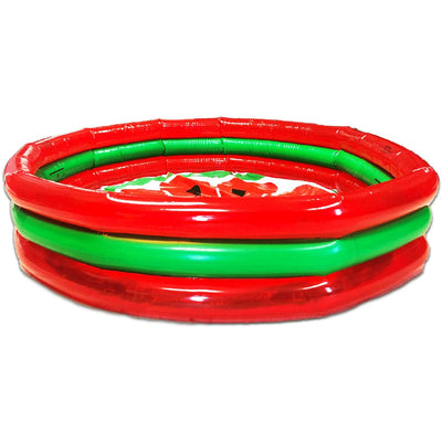 Hoovy 59 Inch 53 Gallon 3 Ring Watermelon Inflatable Kiddie Pool Set (Used)