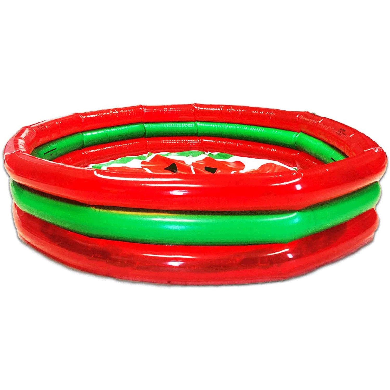 Hoovy 59 Inch 53 Gallon 3 Ring Watermelon Inflatable Kiddie Pool Set (Used)