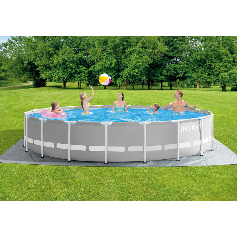 Intex 15ft x 42in Prism Frame Above Ground Swimming Pool Set with Debris Cover