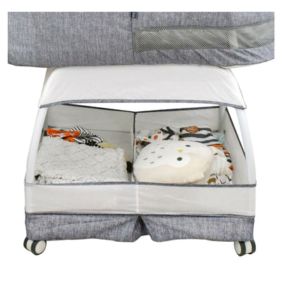 TruBliss Baby Sweetli Deluxe Bassinet Crib Sleeper with Mobile, Stonewash Gray - VMInnovations