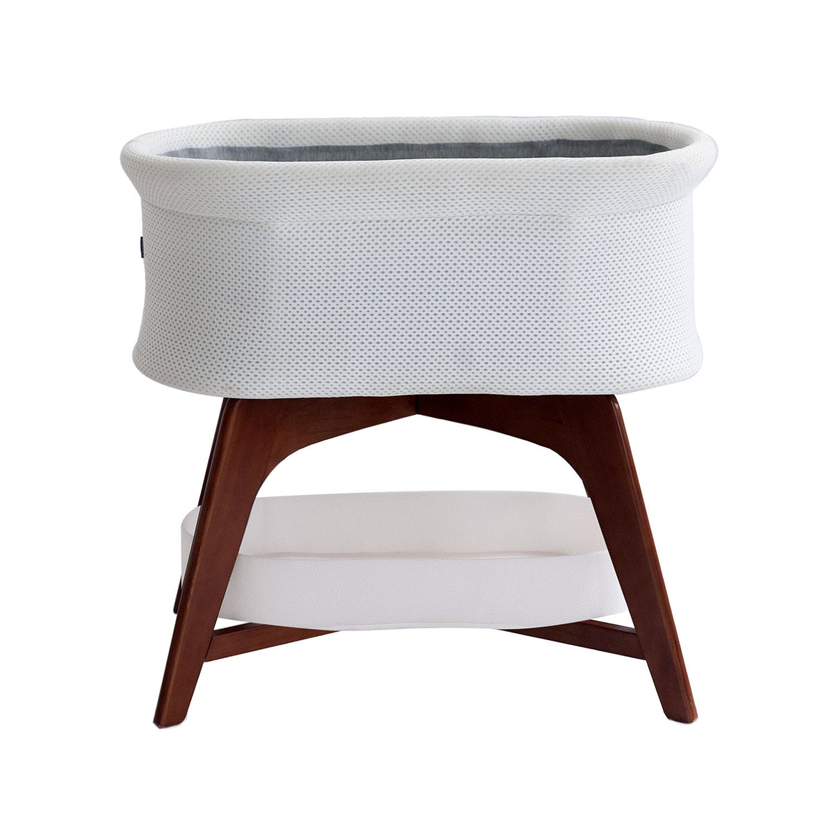 TruBliss Evi Smart Bassinet Deep Wall Crib Sleeper with Fitted Sheets, White - VMInnovations