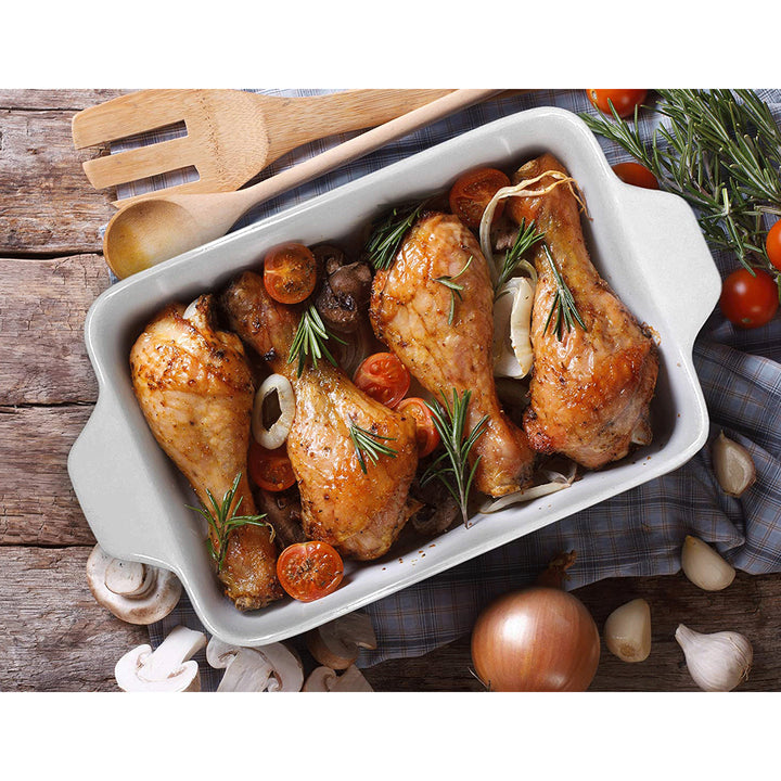 NutriChef Rectangular Ceramic Nonstick Kitchen Bakeware Pan Set, Aqua (2 Pack) - VMInnovations