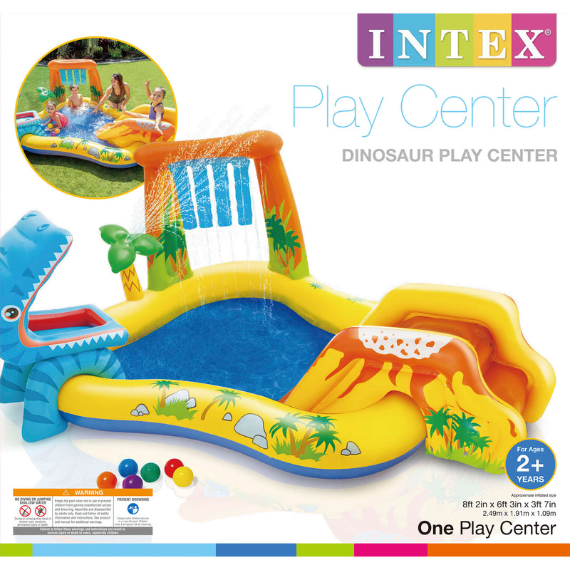 Intex Dinosaur Play Center Inflatable Kids Set & Swimming Pool (Open Box)