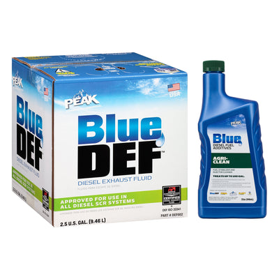 BlueDEF Diesel Urea & Deionized Water 2.5 Gal Jug w/ PEAK Agri-Clean Additive