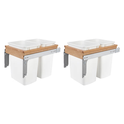 Rev-A-Shelf 4WCTM-18DM2-25 35 Quart Pull Out Double Trash Container Bin (2 Pack)