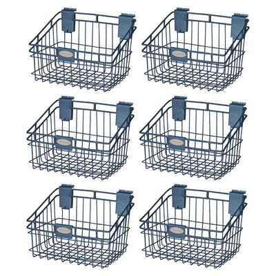 Suncast Storage 8 Inch x 12 Inch Slatwall Mounted Metal Wire Basket (6 Pack)