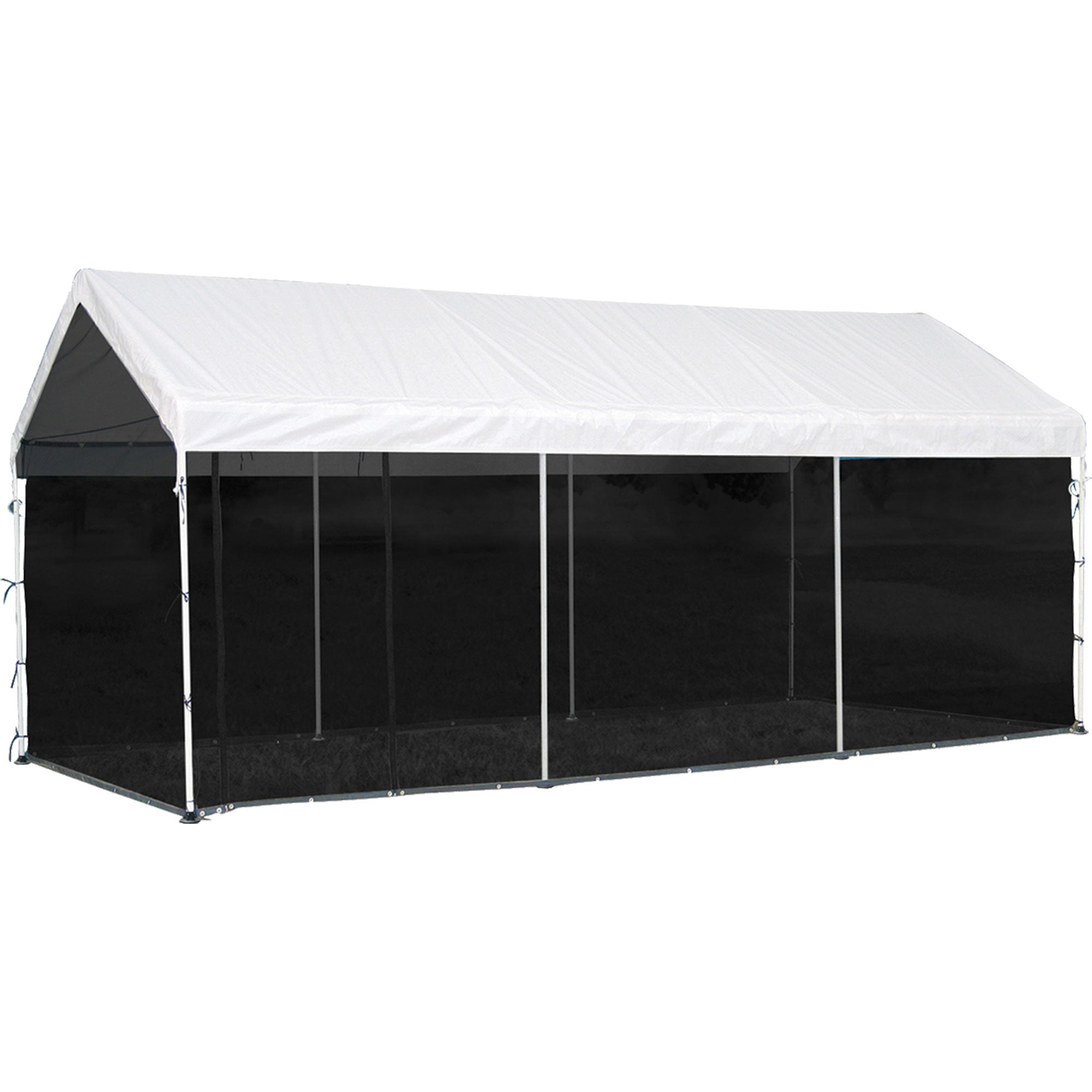 ShelterLogic 23531 2 in 1 Easy Installation Steel Frame Canopy with Screen Kit