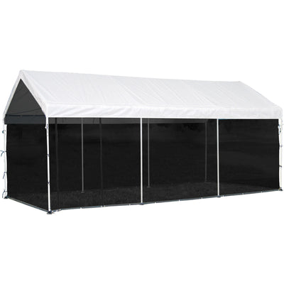 ShelterLogic 23531 2 in 1 Easy Installation Steel Frame Canopy with Screen Kit