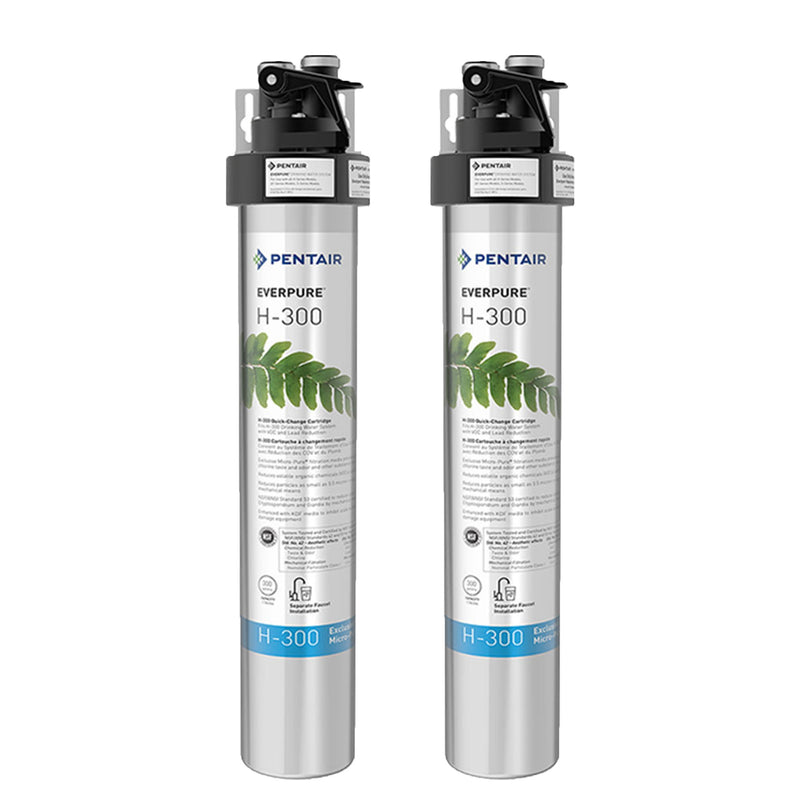 Pentair EverPure H-300 125 PSI Compact Drinking Water Filtration System (2 Pack)