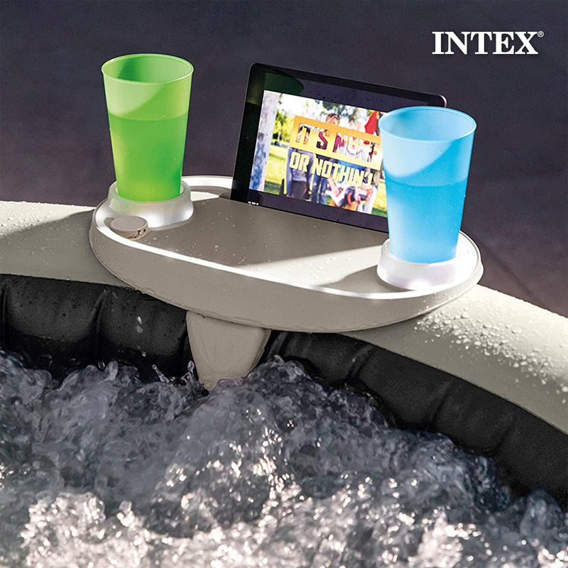 Intex PureSpa Plus Greystone Inflatable Hot Tub, 94x28", w/ Tablet & Phone Tray