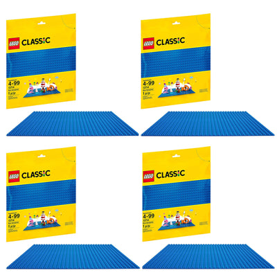 LEGO Classic 6213433 32 x 32 Stud Baseplate for Building, Blue (4 Pack)