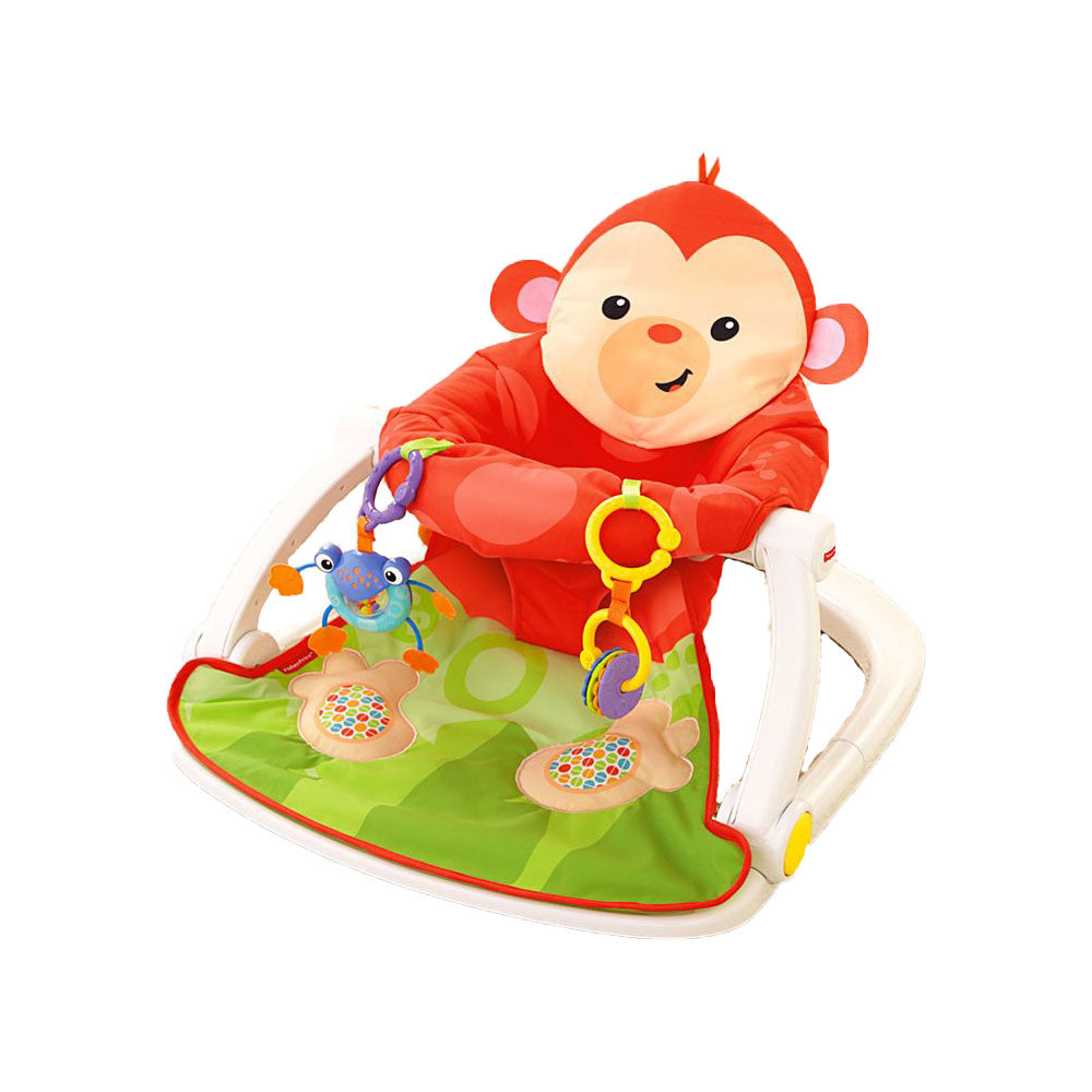 Fisher-Price Deluxe Sit Me Up Monkey Floor Baby Activity Play Seat with Toys