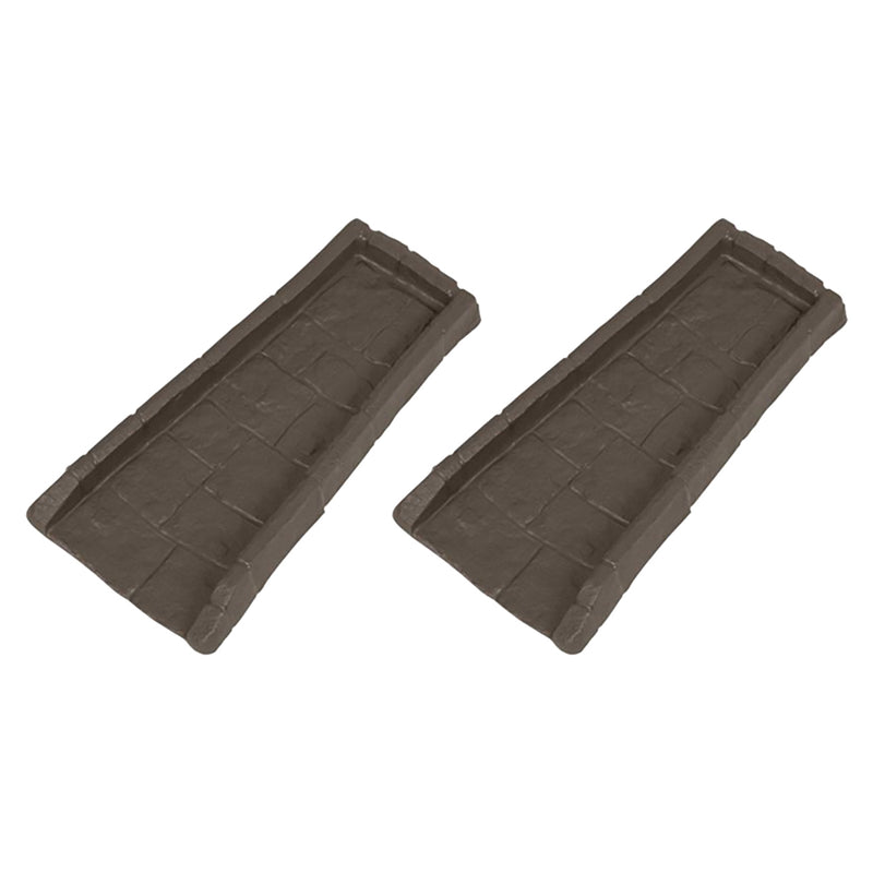 Suncast Outdoor Decorative Rain Gutter Downspout Splash Block, Java (2 Pack)