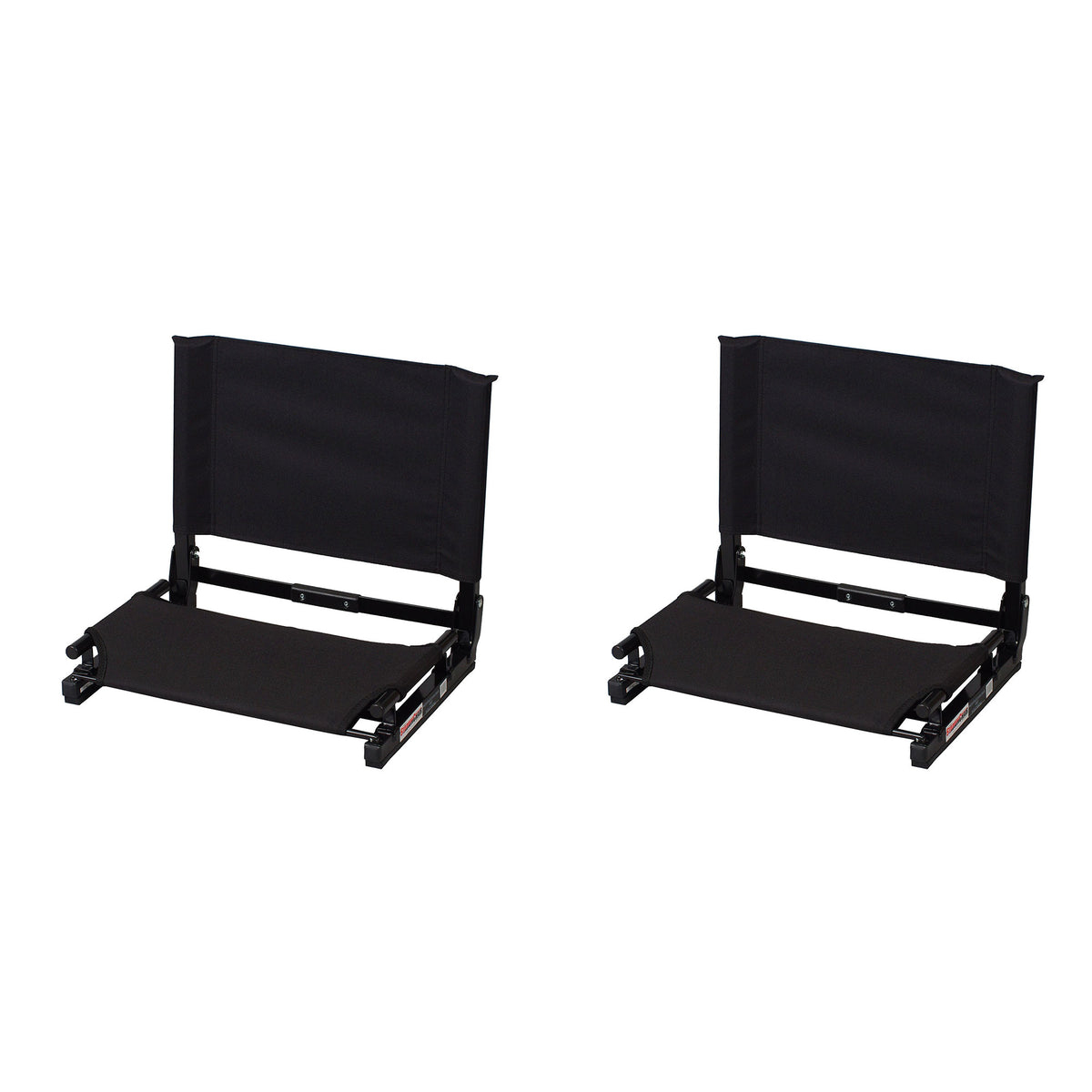 Stadium Chair Game Changer Fold Canvas Bleacher Cushion Seat, Black (2 Pack)