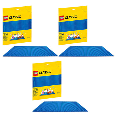 LEGO Classic 6213433 32 x 32 Stud Baseplate for Building, Blue (3 Pack)