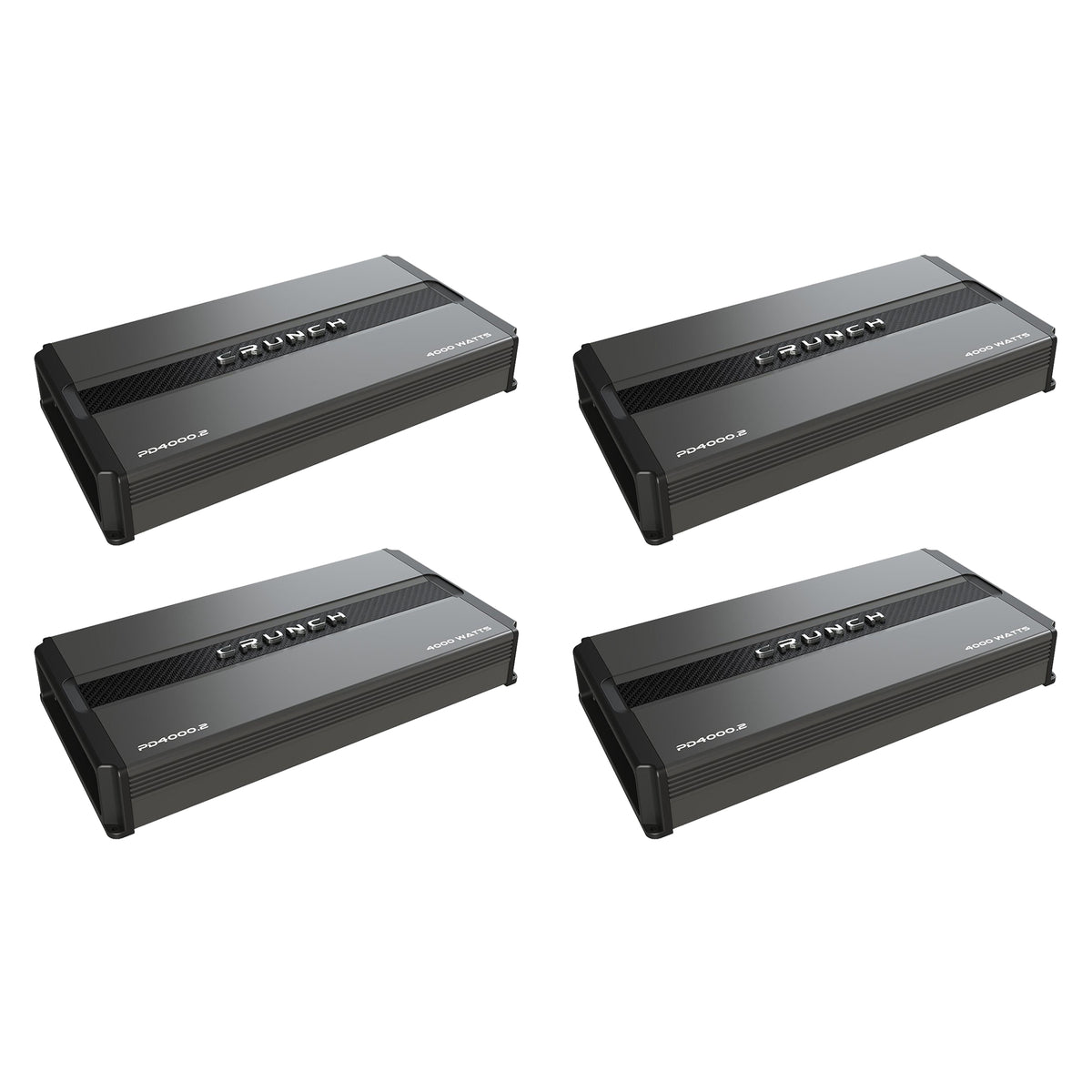 Crunch PD4000.2 Power Drive 4000W 2 Channel Class AB Power Amplifier (4 Pack)