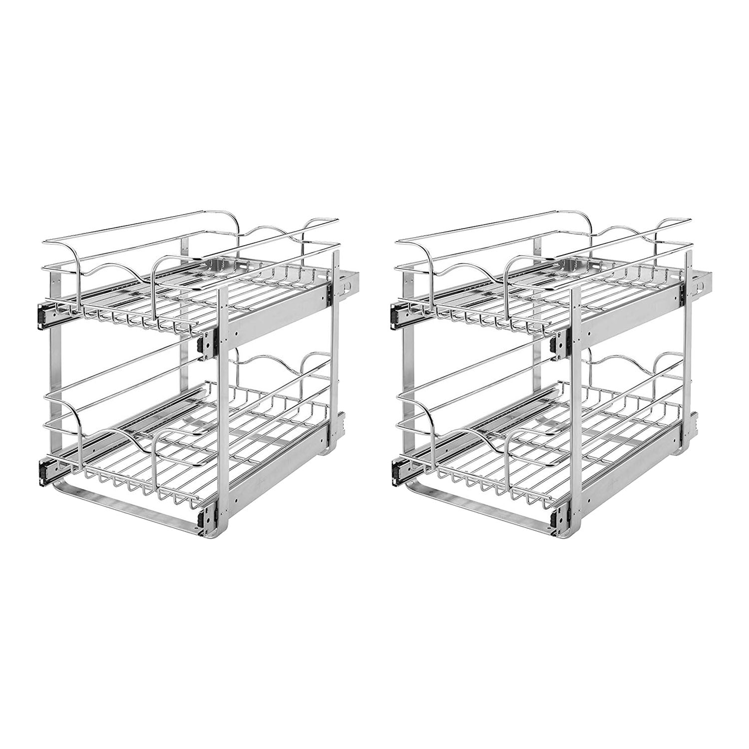 Rev-A-Shelf 15" Wide 22" Deep Base Kitchen Cabinet 2 Tier Pull Out (2 Pack)