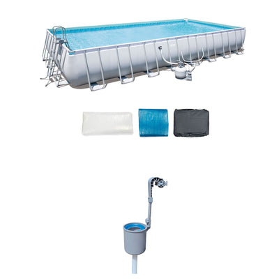 Bestway 31.3ft x 16ft x 52in Above Ground Pool Set with Pump and Surface Skimmer - VMInnovations