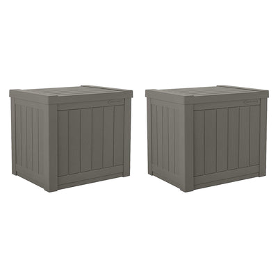 Suncast SS500ST 22 Gallon Small Resin Outdoor Patio Storage Deck Box (2 Pack) - VMInnovations