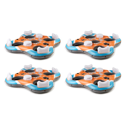 Bestway 101-Inch Rapid Rider 4 Person Floating Island River Lake Raft (4 Pack) - VMInnovations