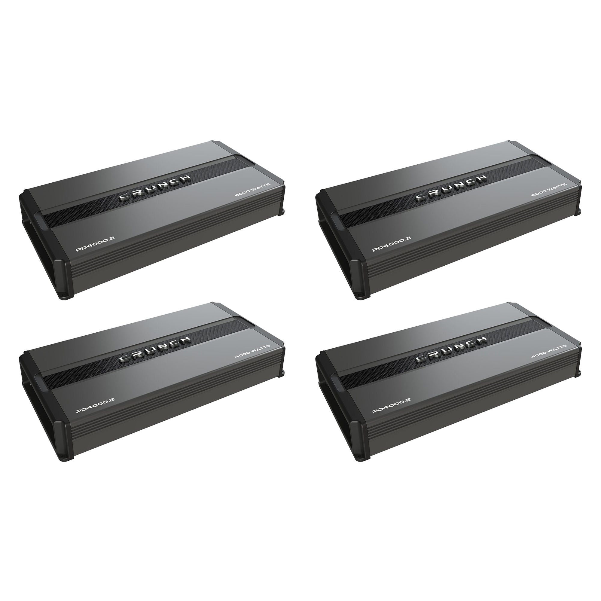 Crunch PD4000.2 Power Drive 4000W 2 Channel Class AB Power Amplifier (4 Pack)