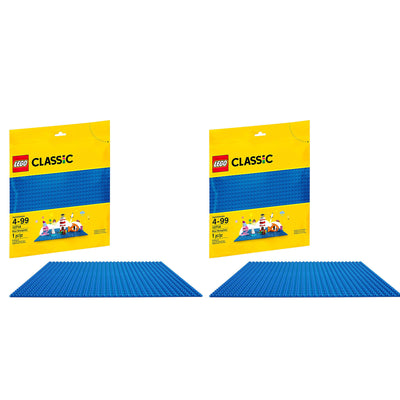 LEGO Classic 6213433 10 x 10 Inch Baseplate for Building, Blue (2 Pack)