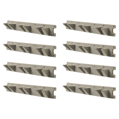 Suncast 2 Foot Wall Mount Long Handled Garden Tool Hanger Organizer (8 Pack)