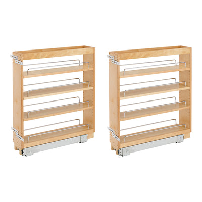 Rev A Shelf 5 Inch Wood Base Kitchen Under Cabinet Organizer, Maple (2 Pack) - VMInnovations