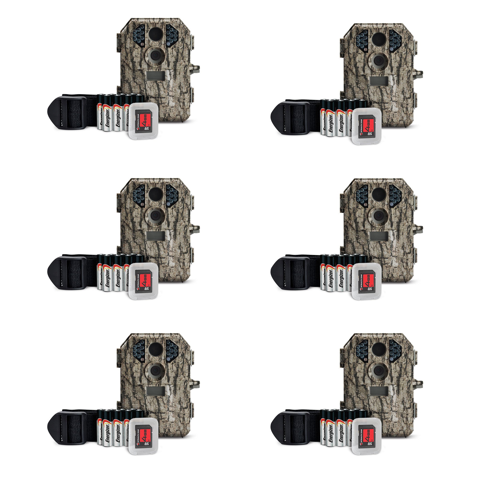 Stealth Cam 7MP Infrared Hunting Game Trail Camera w/ SD Card | P18CMO (6 Pack)