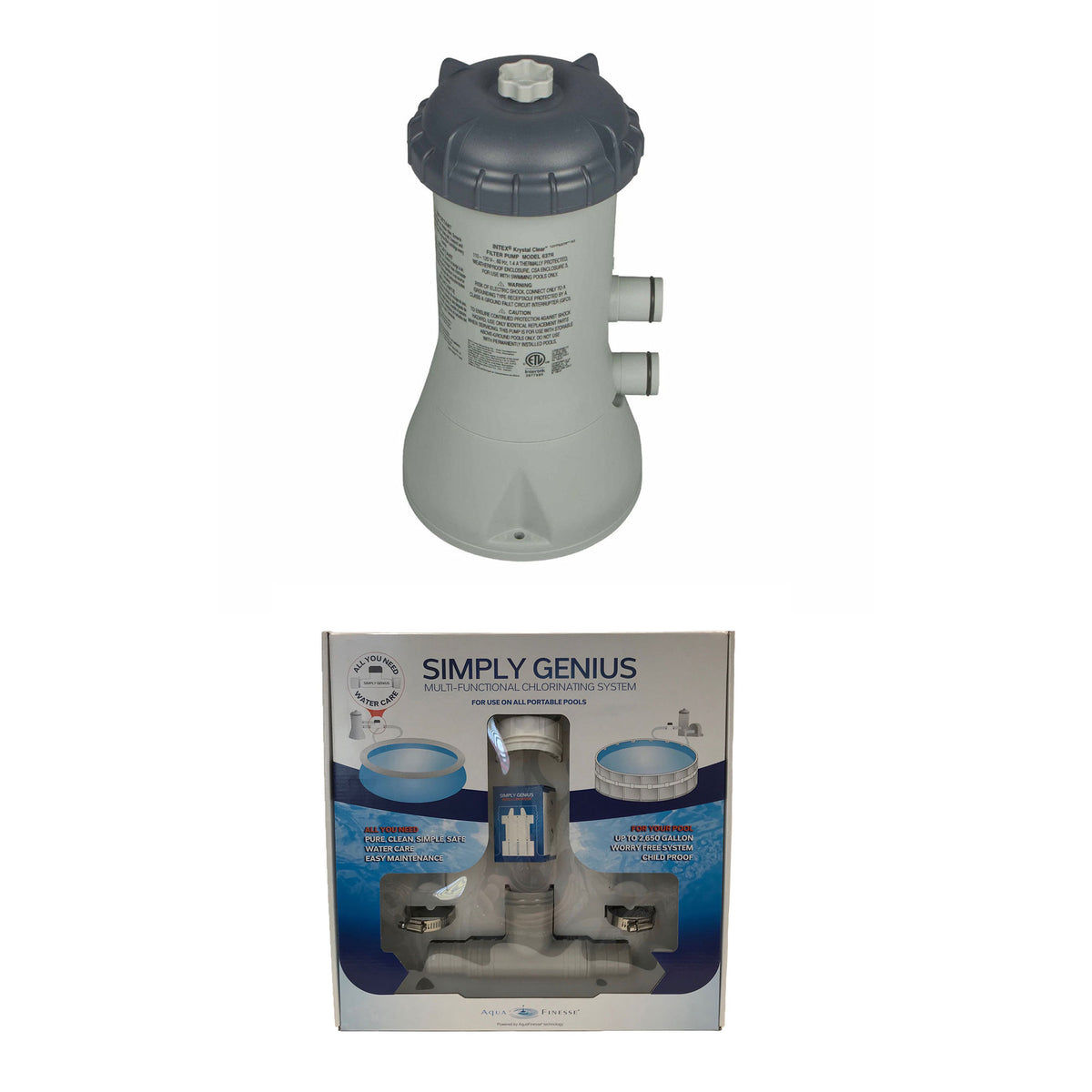 Intex Above Ground Pool Cartridge Filter System - AquaFinesse Pool Chlorinator