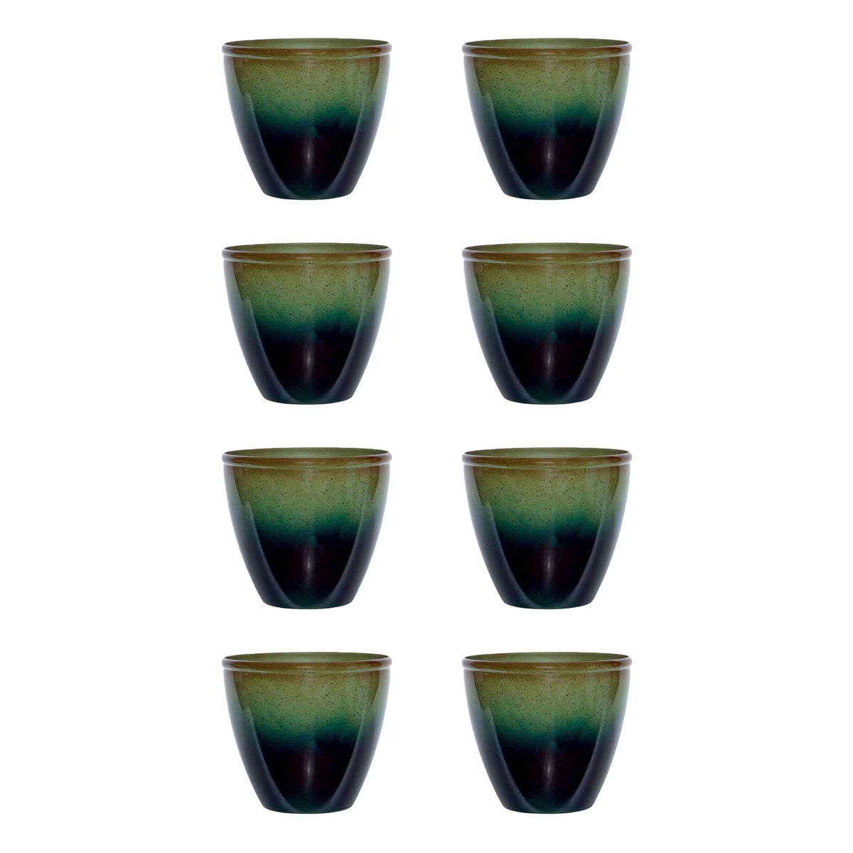Suncast Seneca 16 Inch Decorative Resin Flower Planter Pot, Green/Blue (8 Pack)