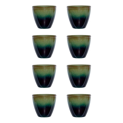 Suncast Seneca 16 Inch Decorative Resin Flower Planter Pot, Green/Blue (8 Pack)