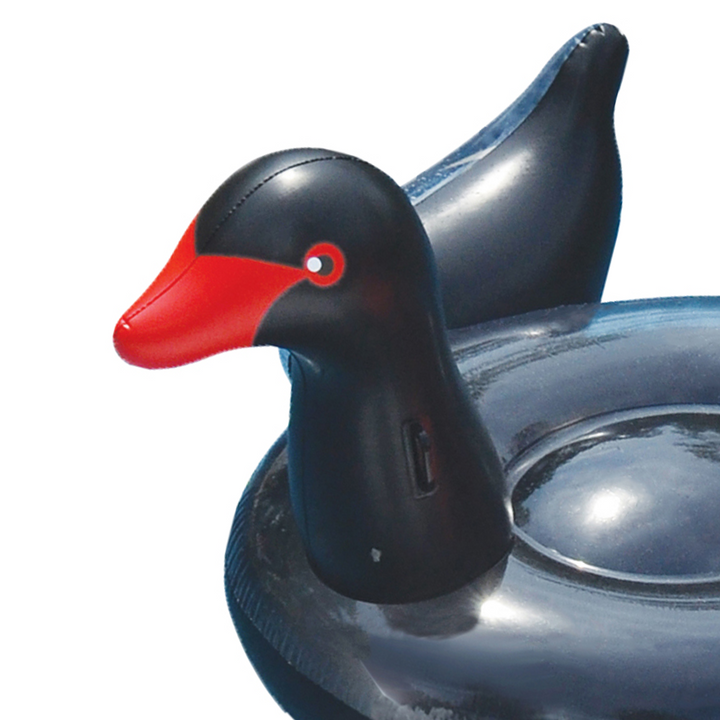 Swimline 90628 Giant Inflatable Ride On 75 Inch Opaque Black Swan Pool Float - VMInnovations