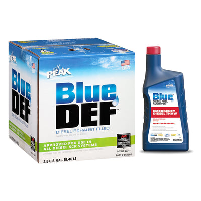 BlueDEF Diesel Urea & Deionized Water 2.5 Gal Jug & PEAK Fuel Additive, 32 Oz. - VMInnovations